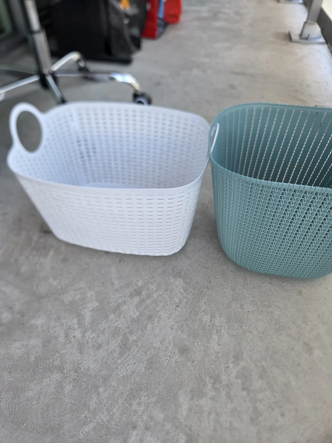 Two Woven Plastic Storage Baskets - photo 3