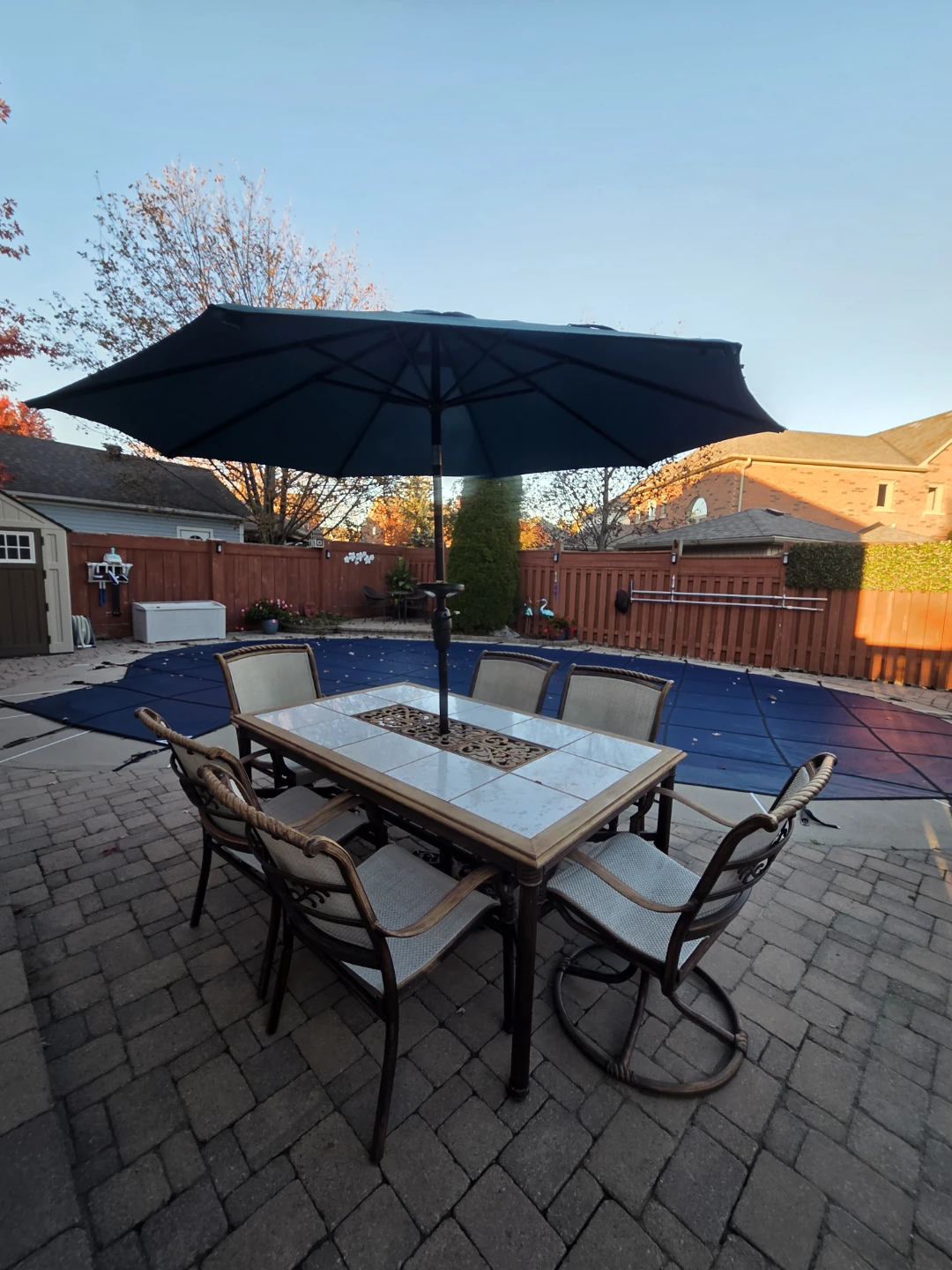 Outdoor Tile Top Dining Table and 6 Chairs - photo 2