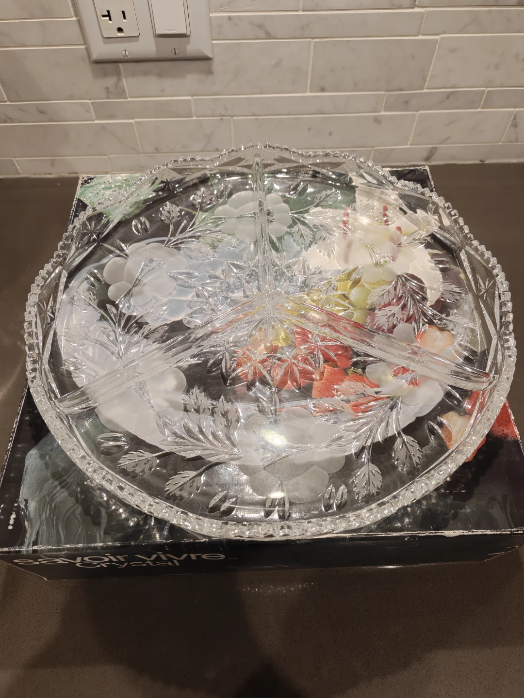 Savoir Vivre Crystal 3-Section Serving Platter - photo 2