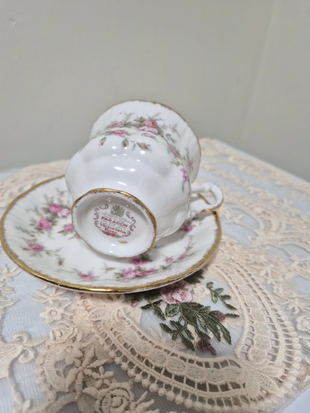 Paragon Victoriana Rose Teacup and Saucer