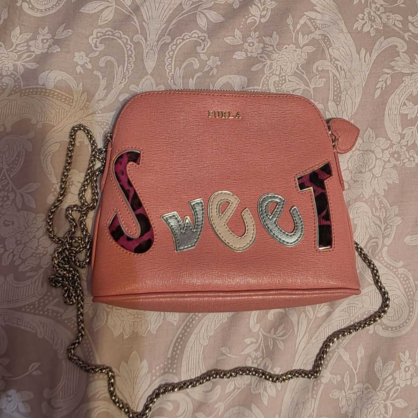 Furla Pink Leather Crossbody Bag