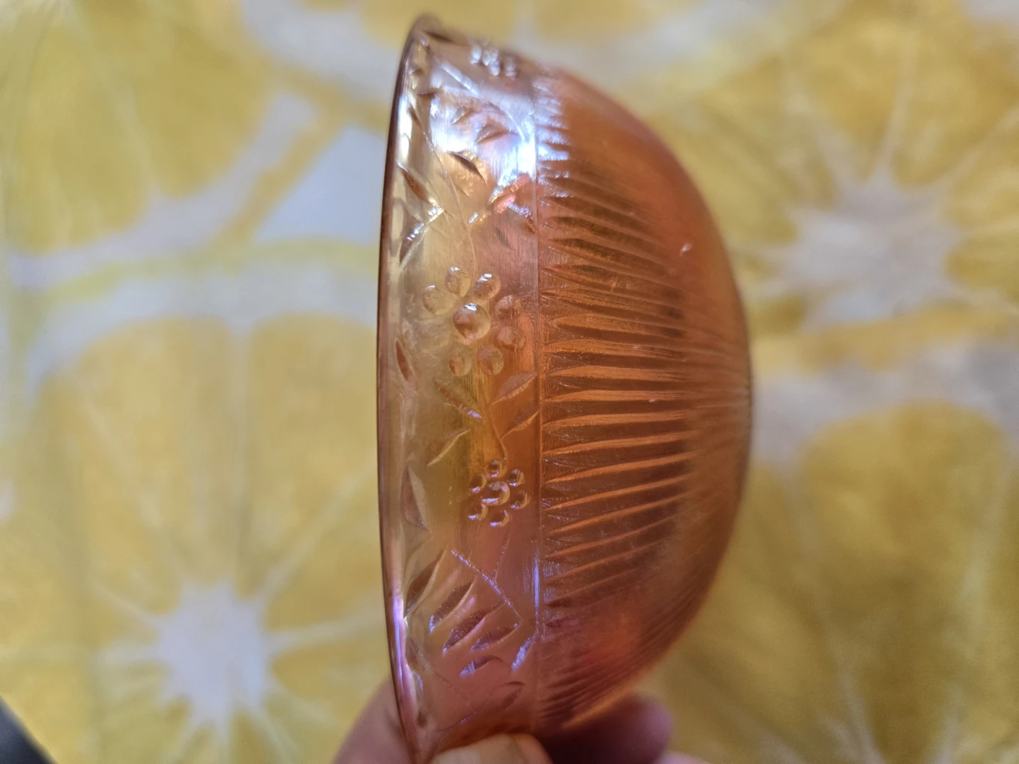 Vintage Imperial  Carnival Glass Berry Bowl - Prism & Daisy Band - photo 2