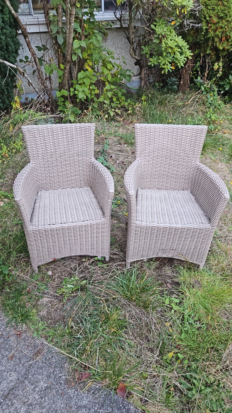 Set of Two Wicker Patio Chairs