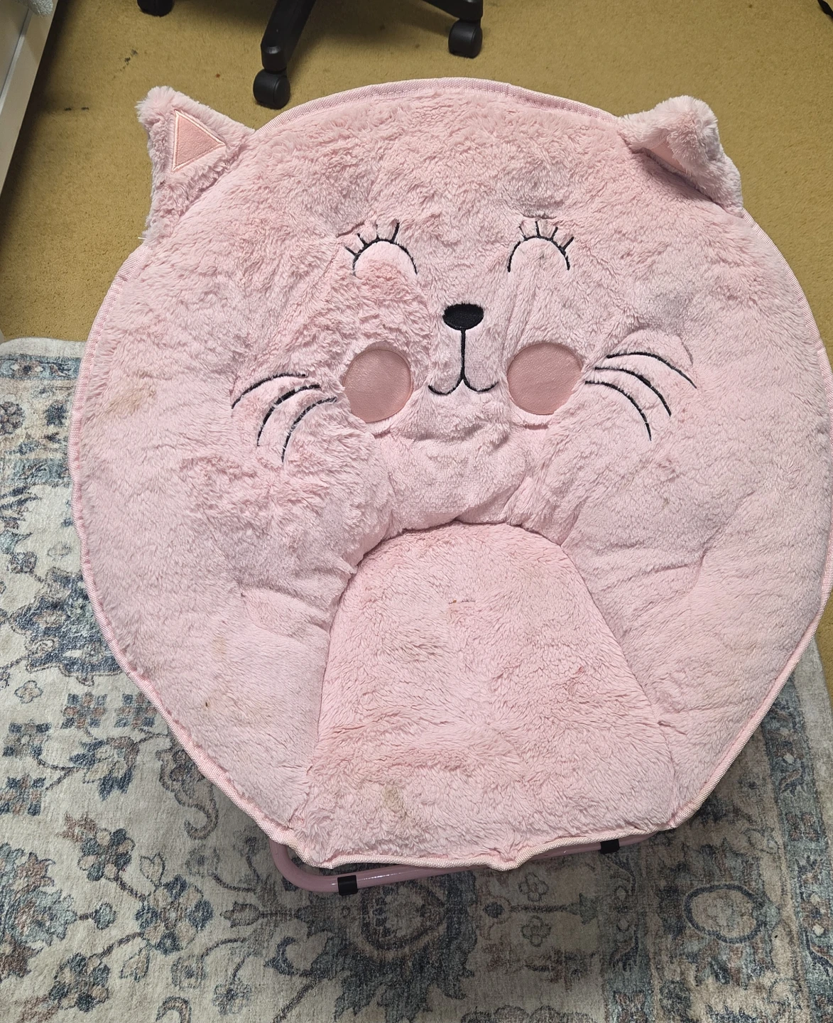 Kids Plush Cat Folding Saucer Chair