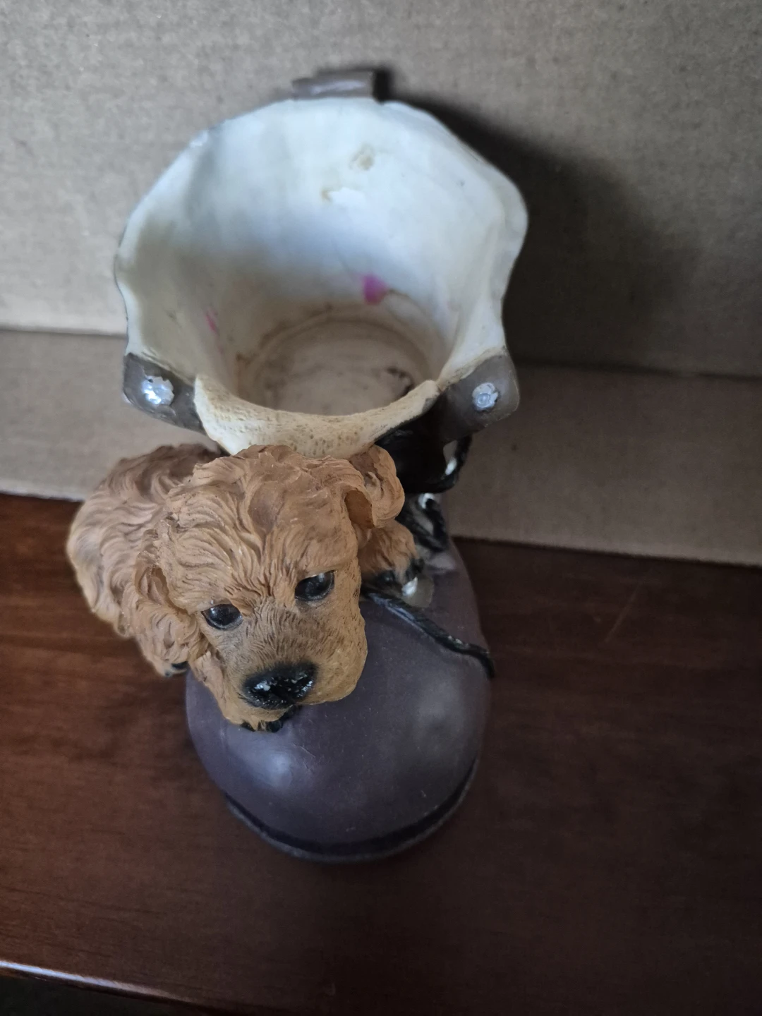 Vintage Puppy on Boot  Planter - photo 2