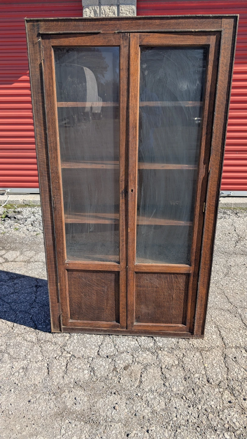 Vintage Wooden Glass Display Cabinet