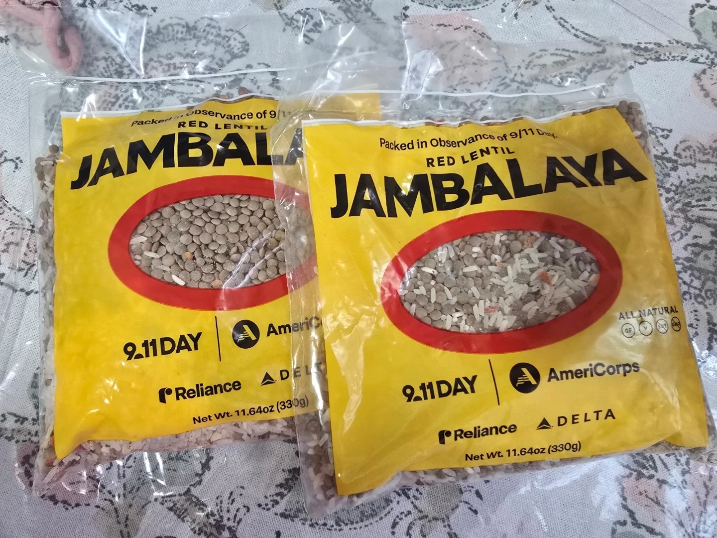 2 Packs of U.S. Hunger Red Lentil Jambalaya