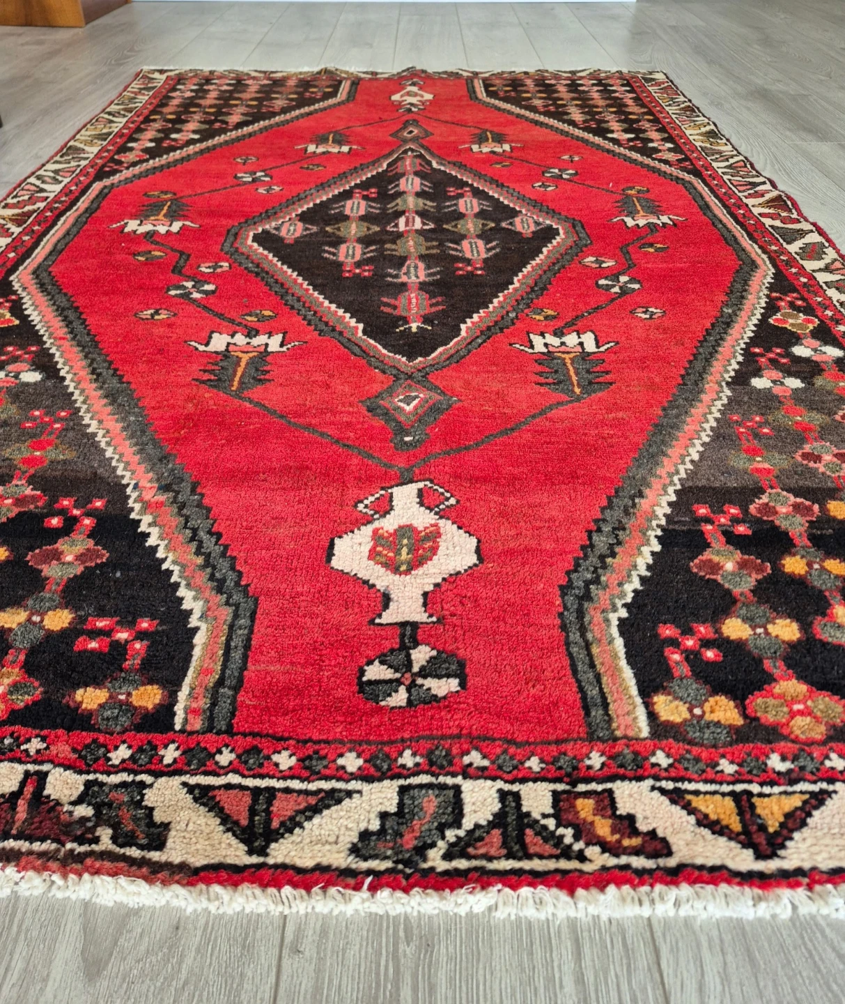 Vintage Persian "Saveh" Tribal Design Handmade Wool Rug - photo 3