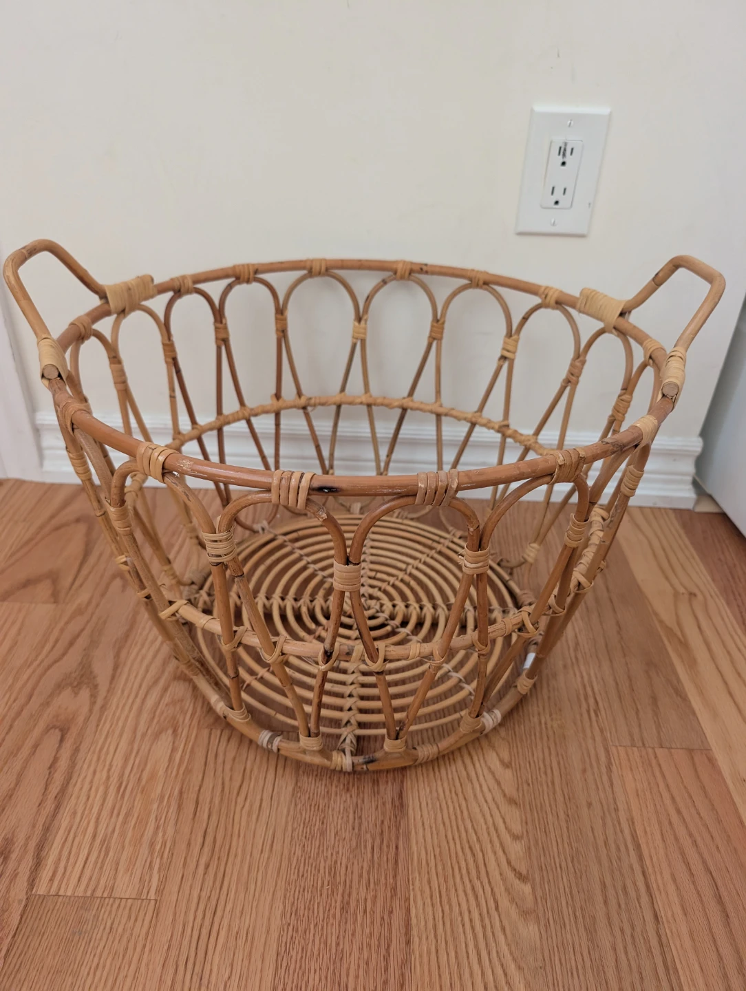 Woven Rattan Storage Basket with Handles