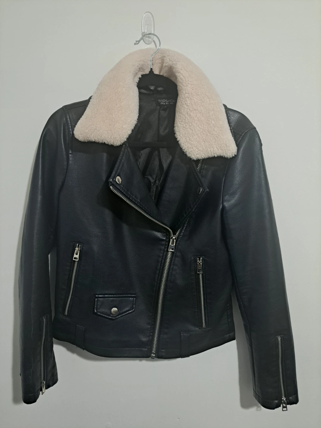 Topshop Faux Leather Moto Jacket - Size S - Open to Offers - photo 2