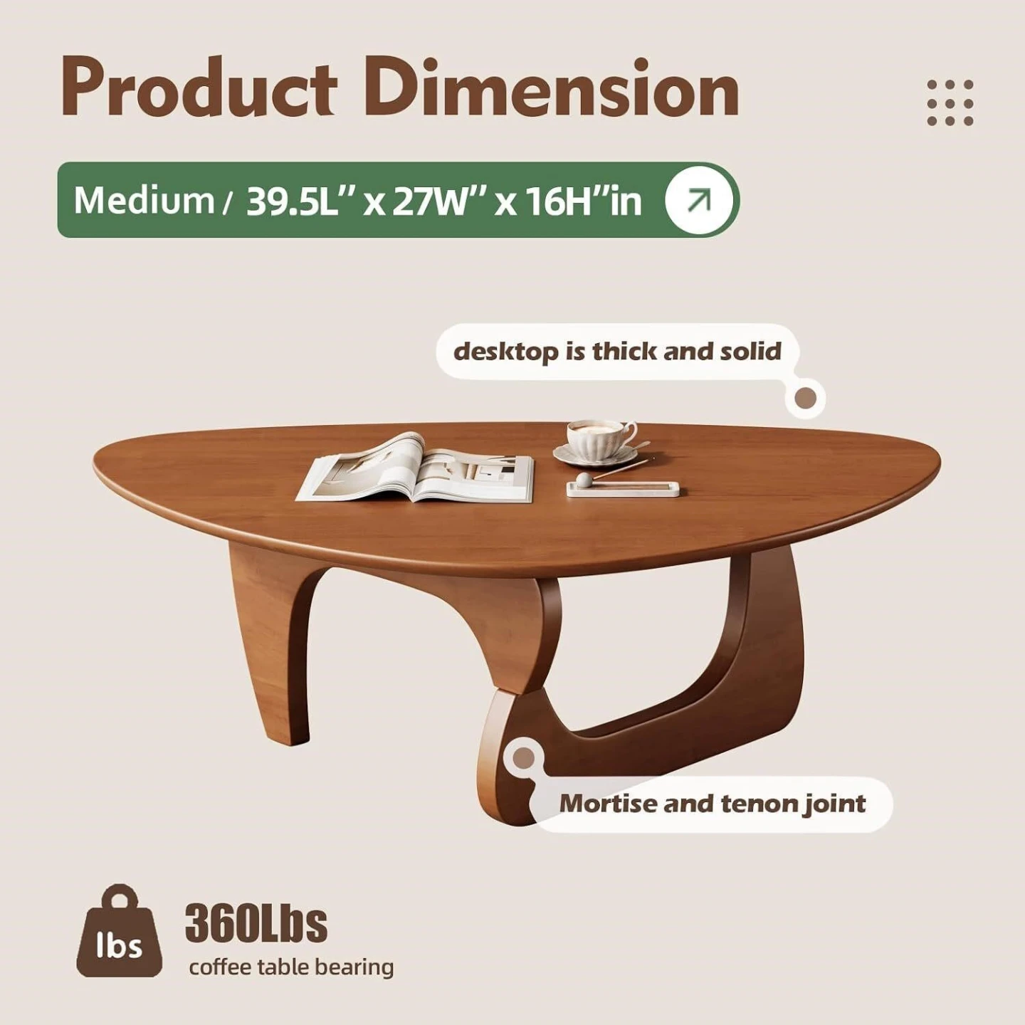 Noguchi Style Coffee Table - Medium - photo 2