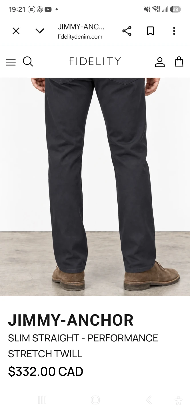 Fidelity Jimmy-Anchor Slim Straight Pants - photo 3