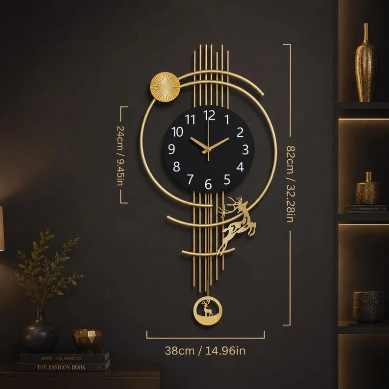 Modern Deer Design Wall Clock