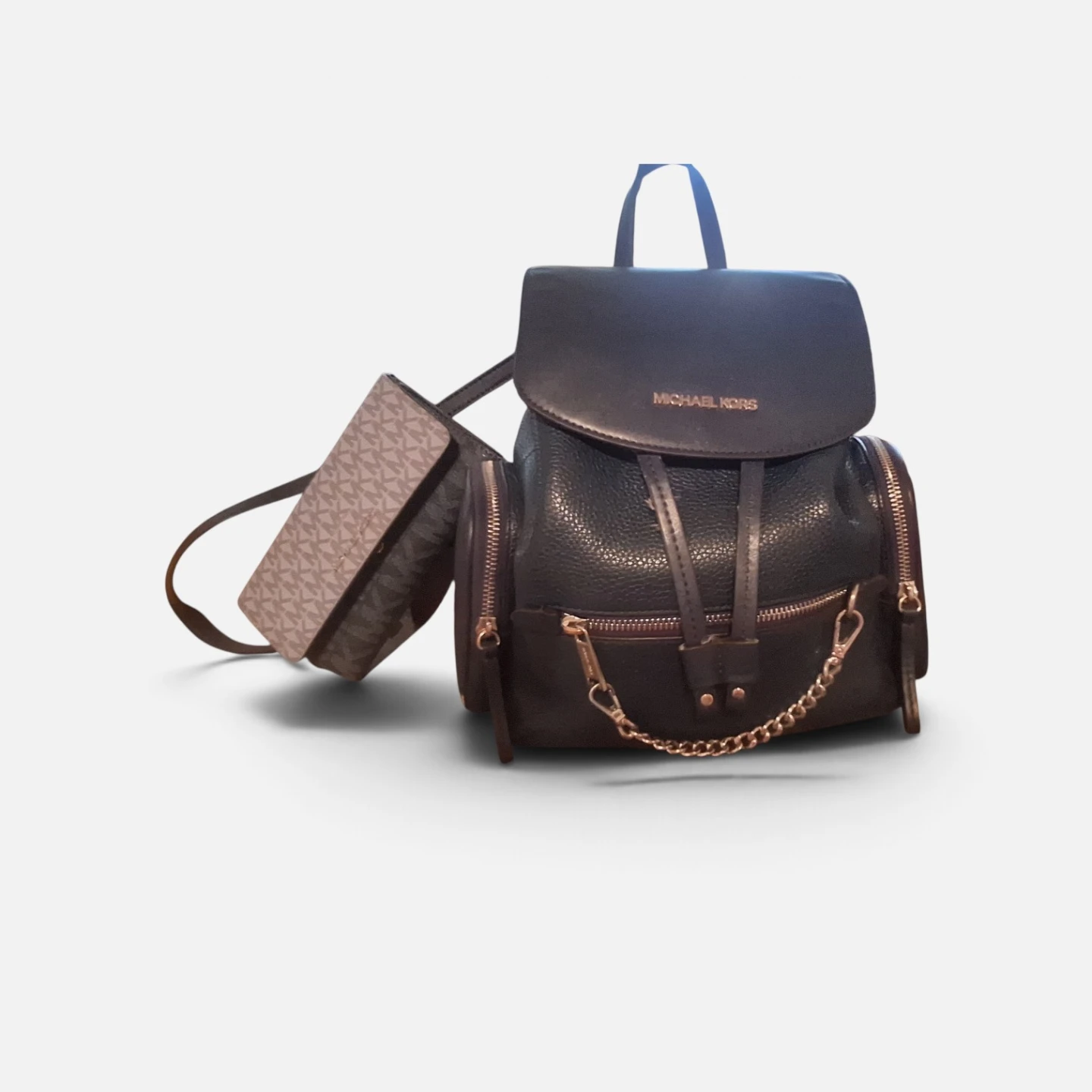 Michael Kors Leather Backpack and Wallet Set - photo 4