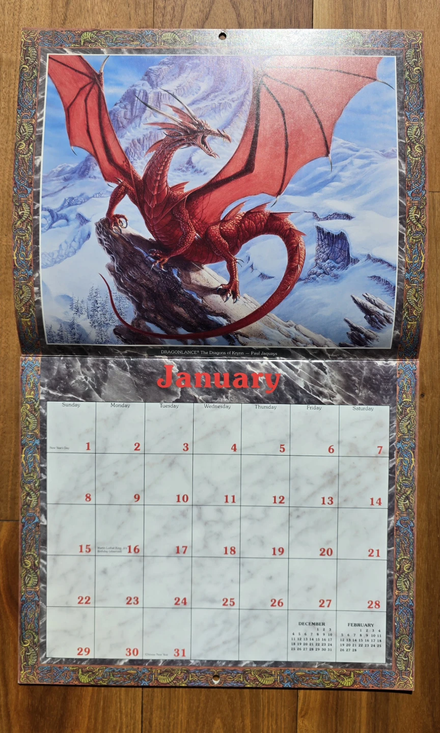 1995 Dragonlance & Other Worlds Calendar - photo 2