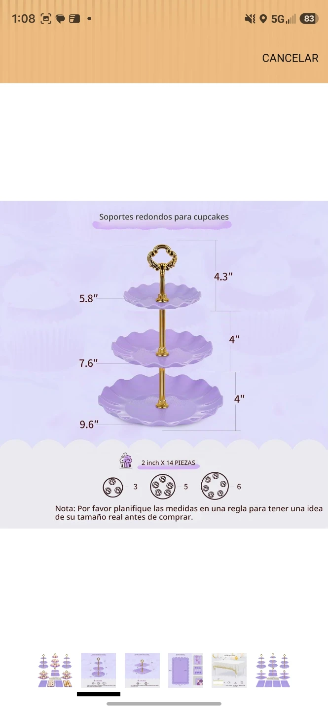 NWK 11-Piece Purple Cupcake Stand and Tray Set - photo 3