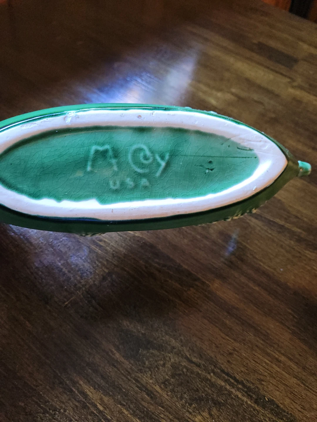 Vintage McCoy Green Boat Planter - photo 3