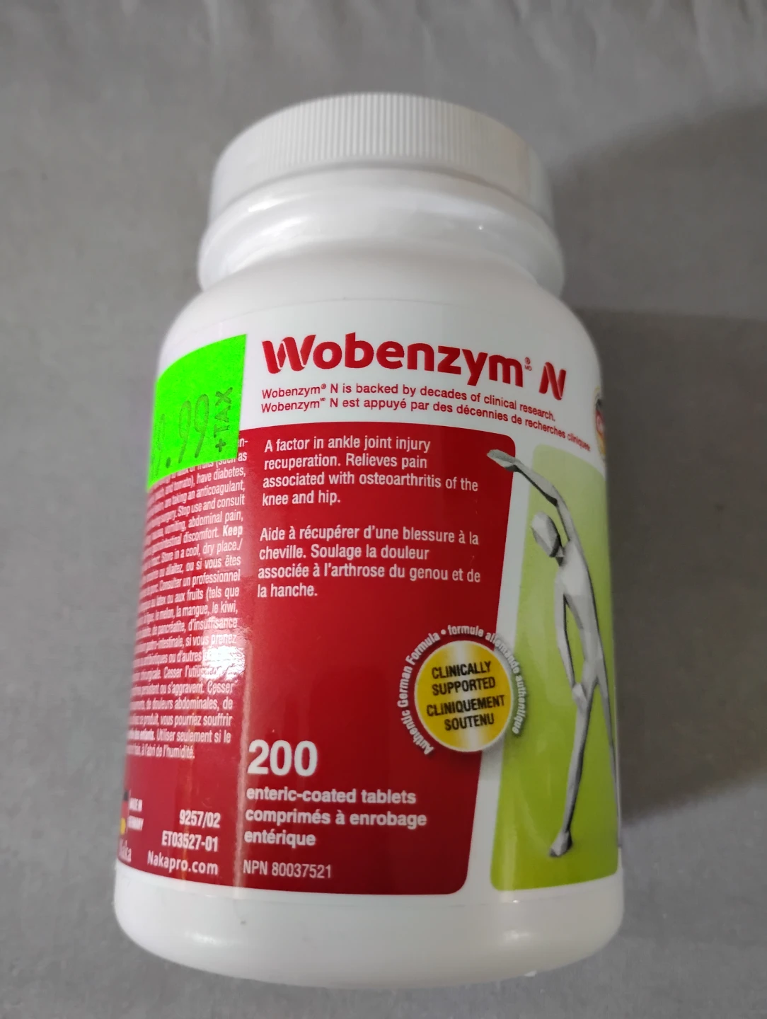 Wobenzym N 200 Tablets - Helps with Joints and Osteoporosis
