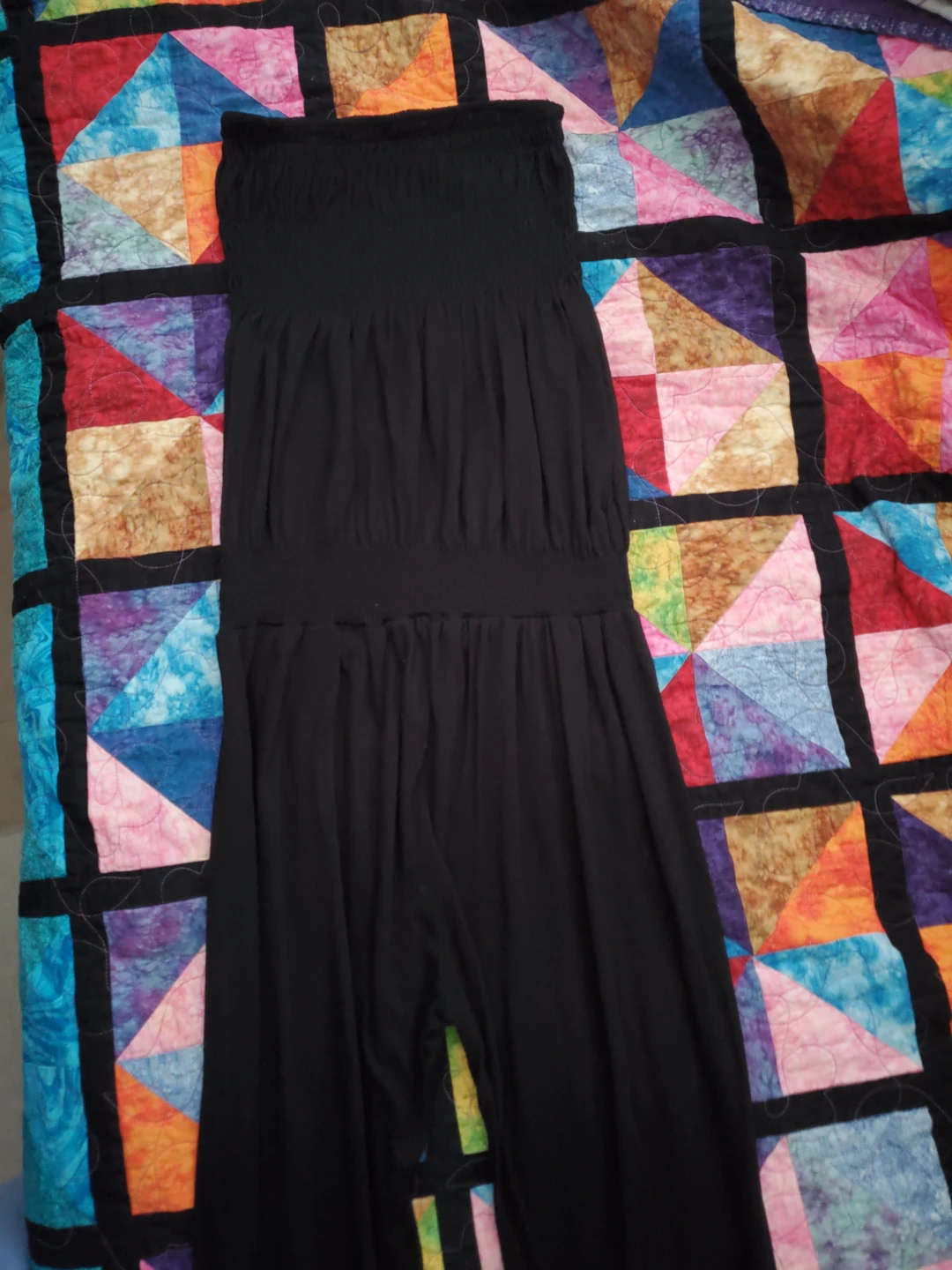 Black strapless jumpsuit