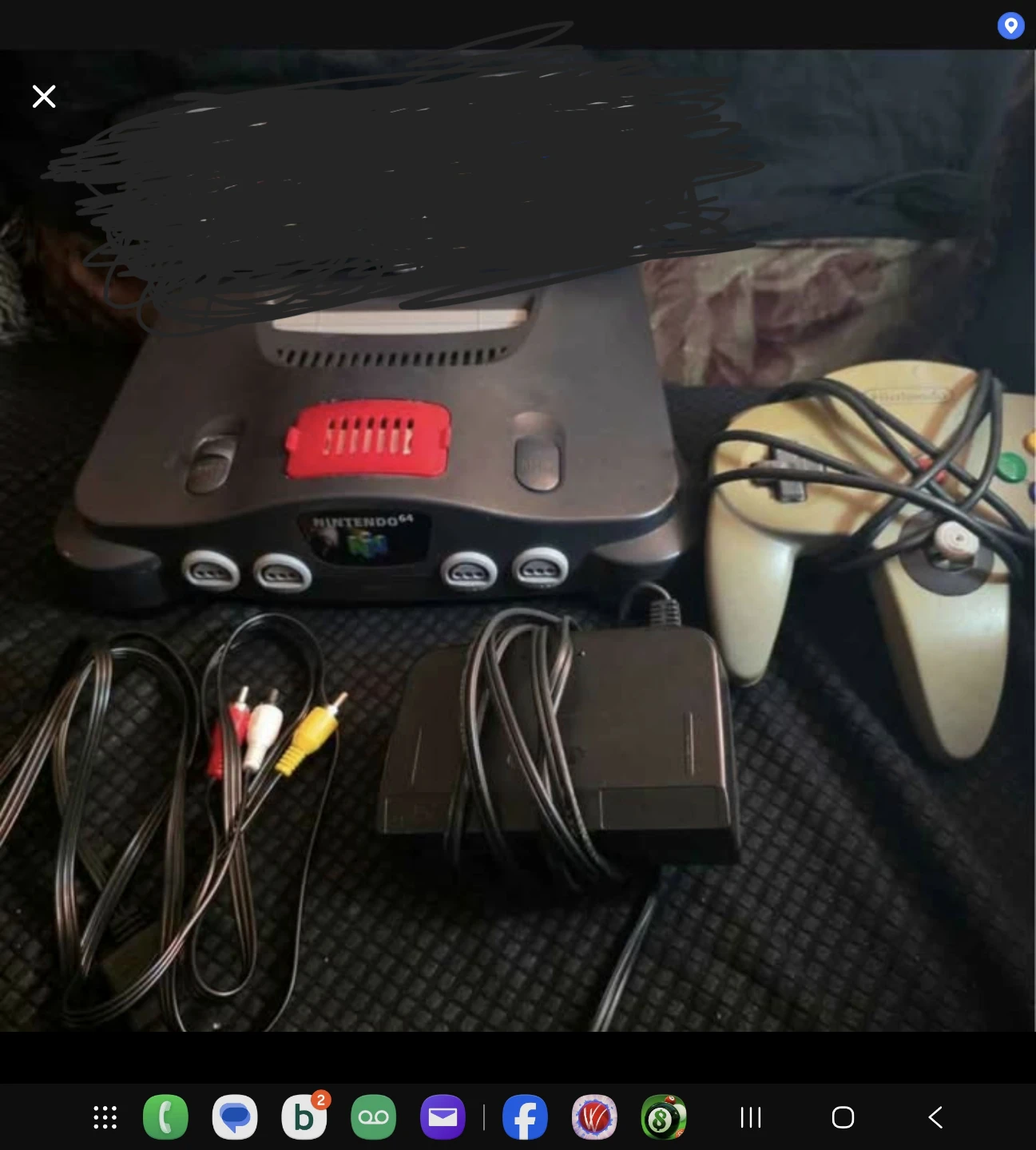 Nintendo 64 Console with Controller and Cables