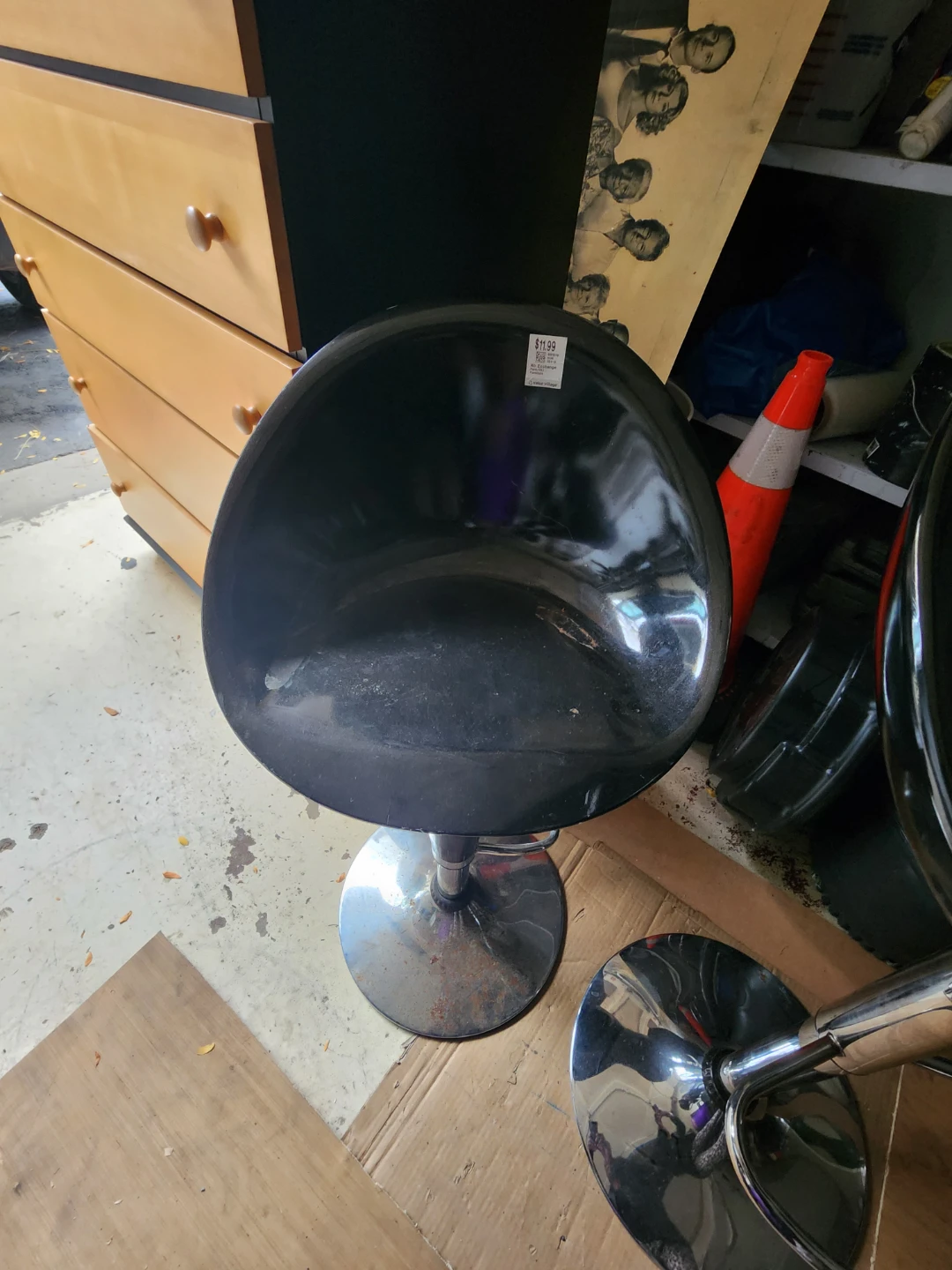 Adjustable Black Swivel Bar Stool - photo 2