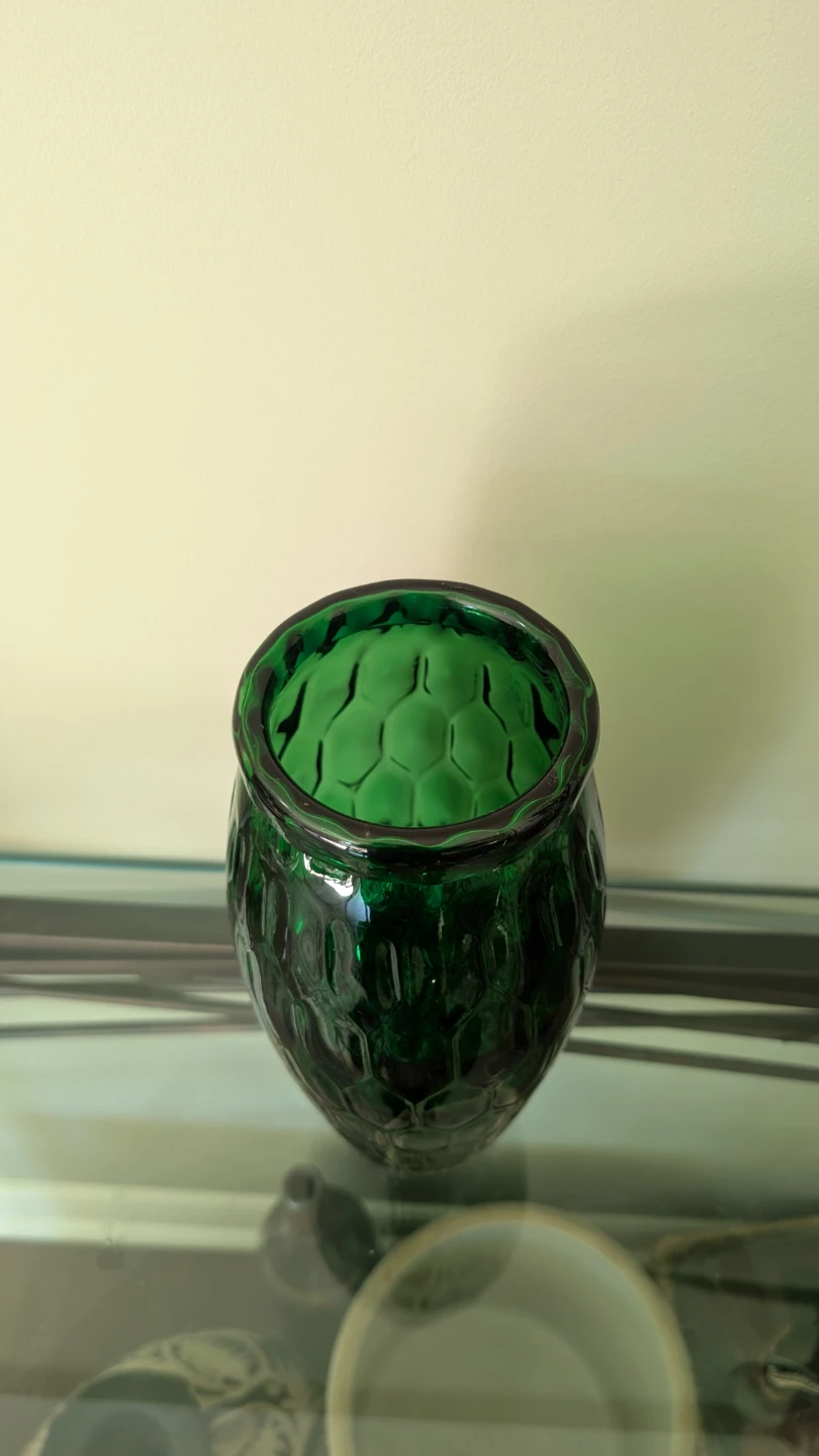 Emerald Green Tall Glass Vase - photo 2