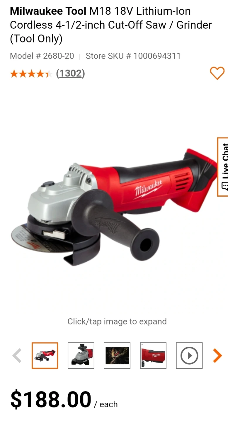 Milwaukee M18 18V Cordless Grinder