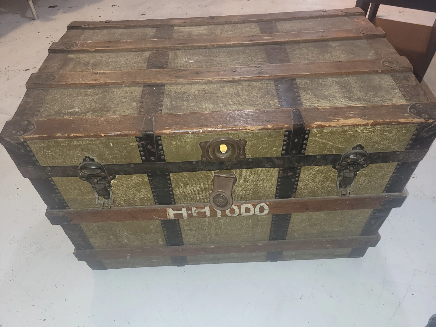 Vintage H. Hyodo Wooden Storage Trunk