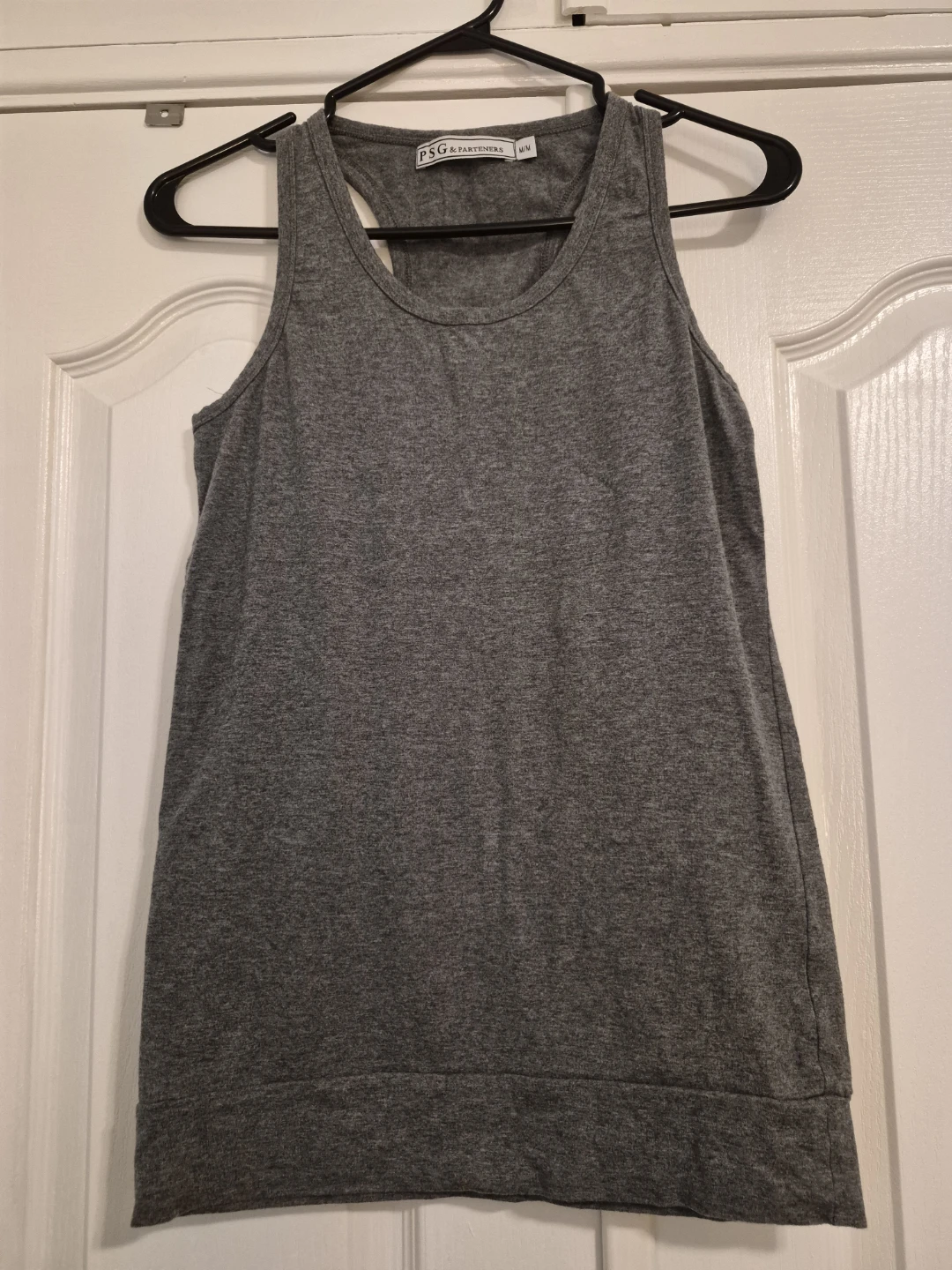 Grey Racerback Cotton Tank Top - Size M - photo 2
