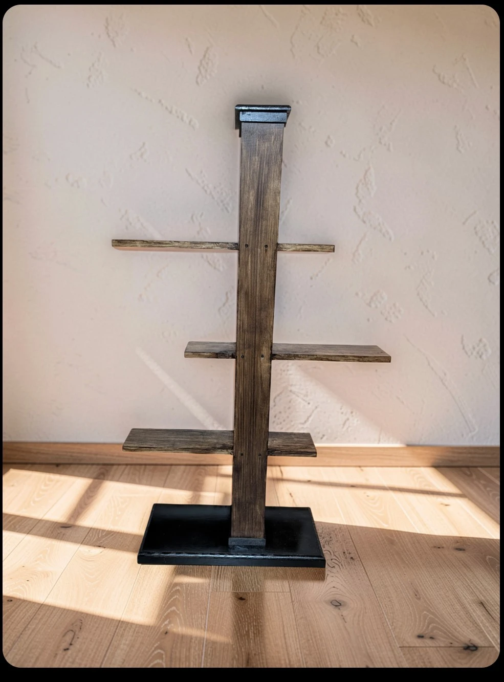 Rustic wooden display shelf - photo 2