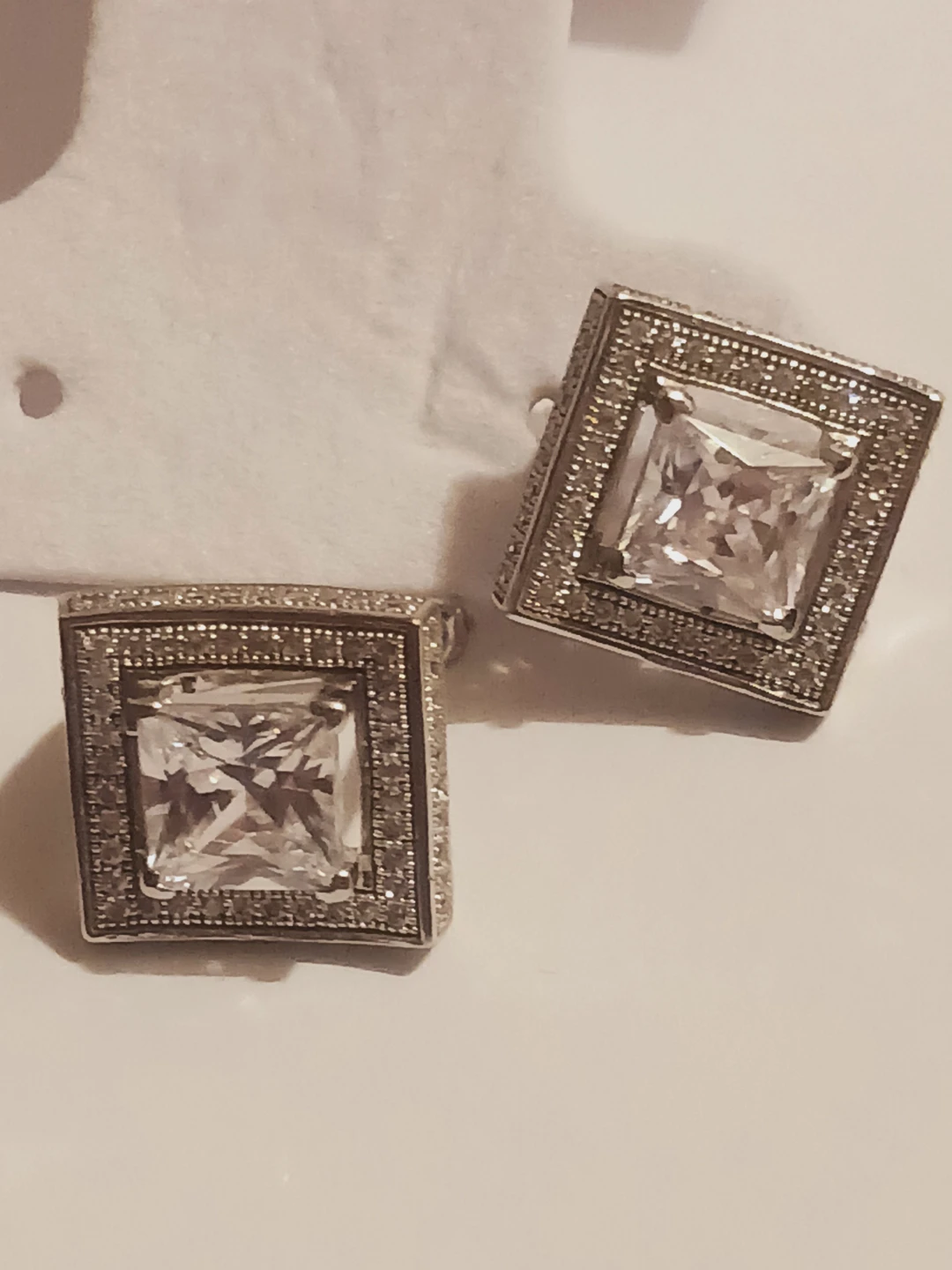 Gorgeous Sterling Silver 925 Square Stud Earrings