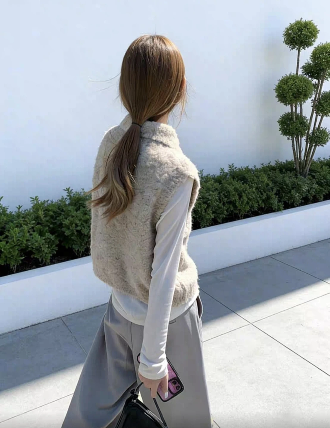 Cream Shearling Vest - photo 2