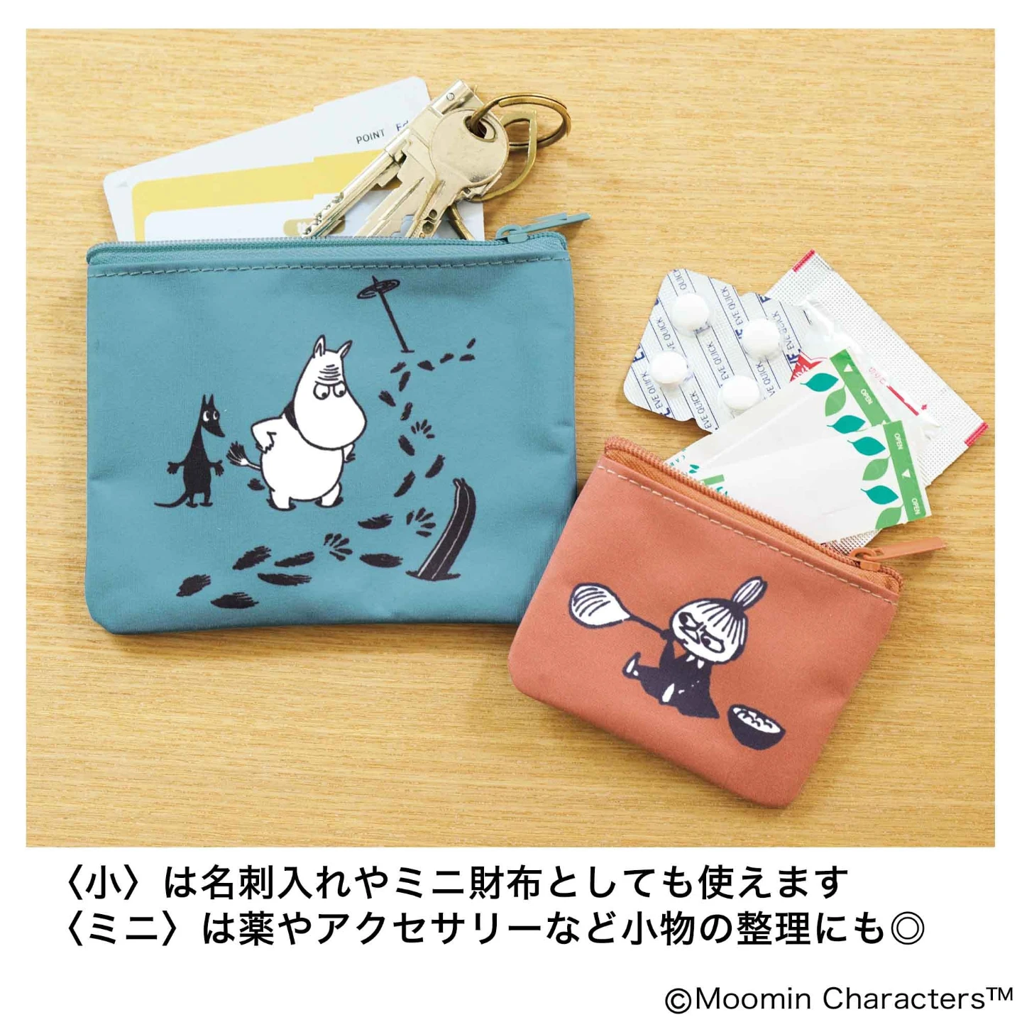Set of 2 Moomin Character Zipper Pouches little my