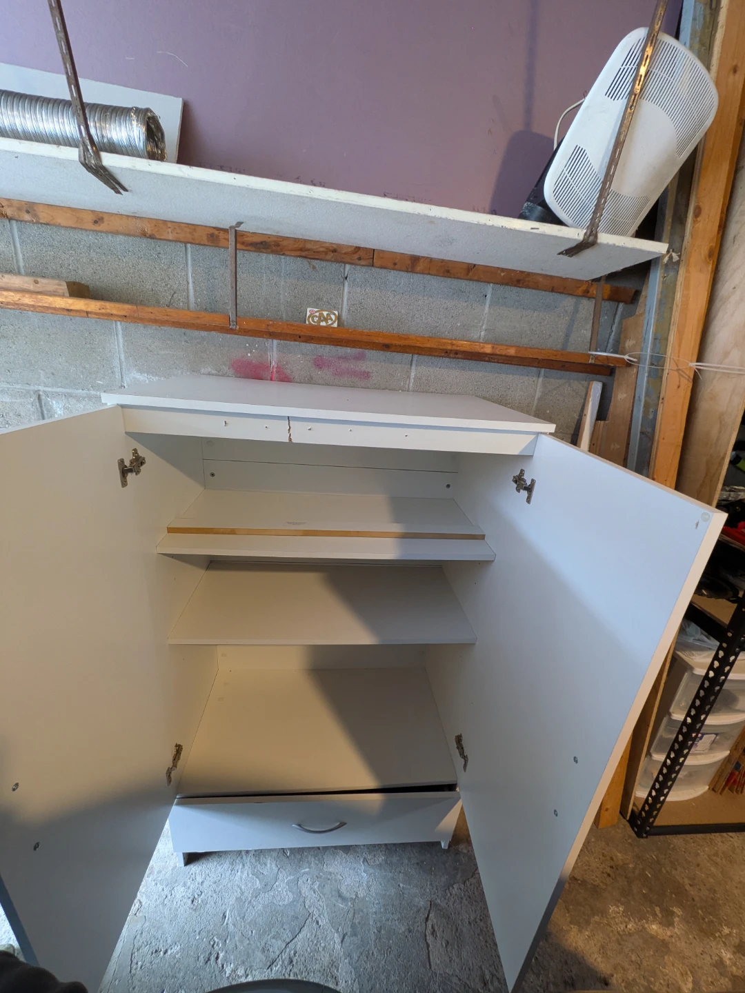 Heavy White Storage Cabinet with drawer - photo 3