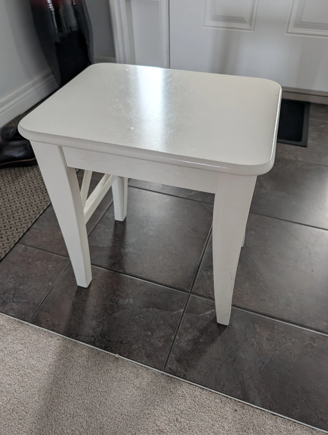 White Wooden Side Table