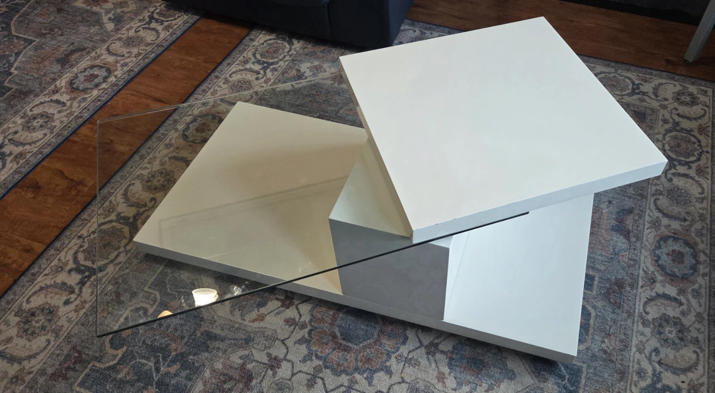 Swing white swivel top coffee table elegant design - photo 2