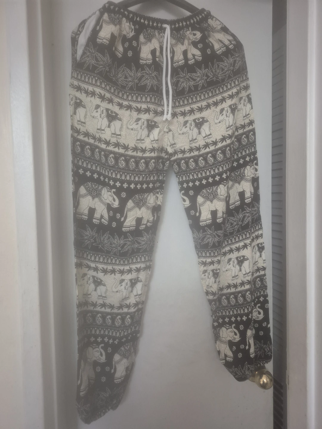 Navy and White Elephant Print Pants