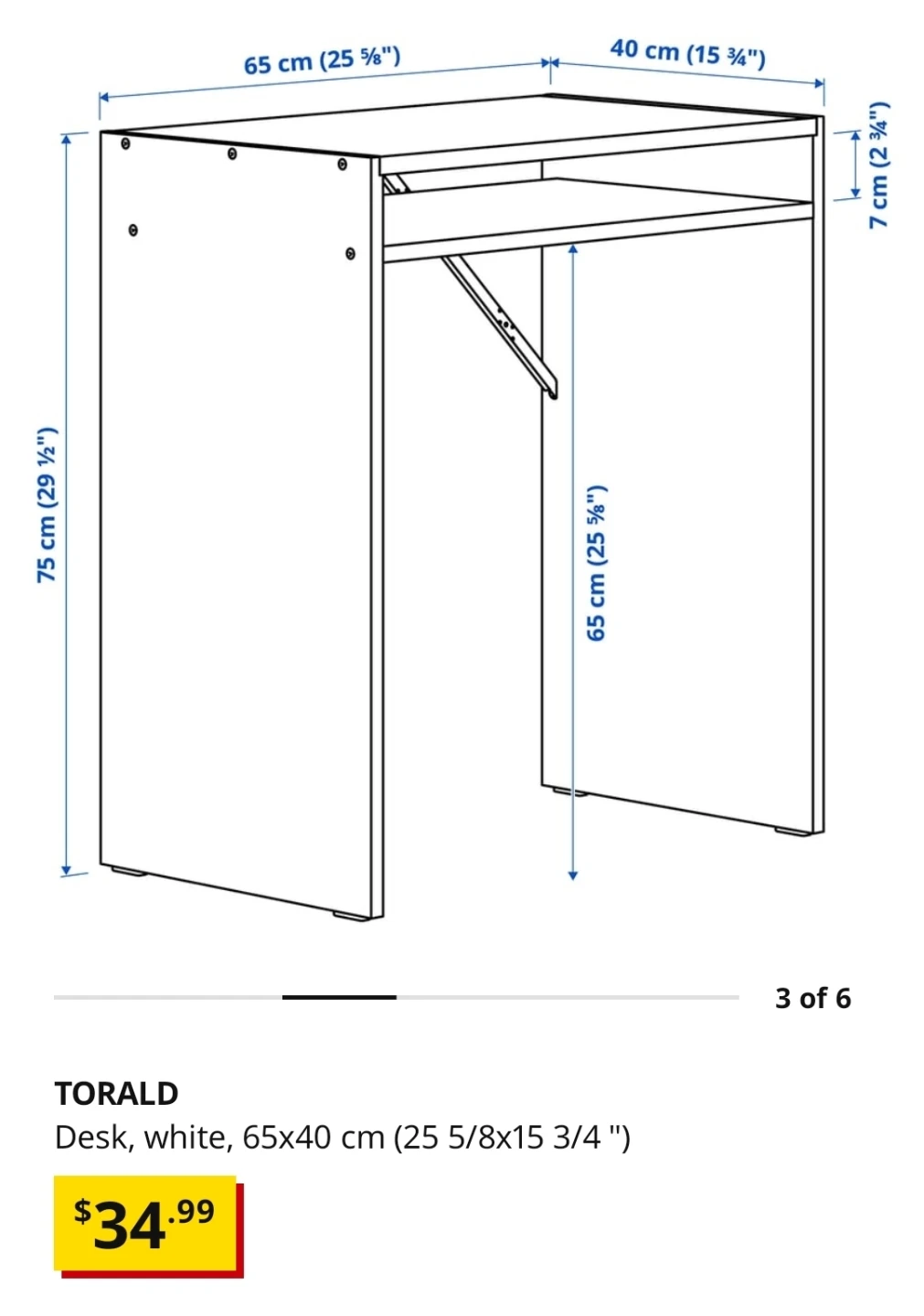 IKEA TORALD White Desk – Like New Condition - photo 3