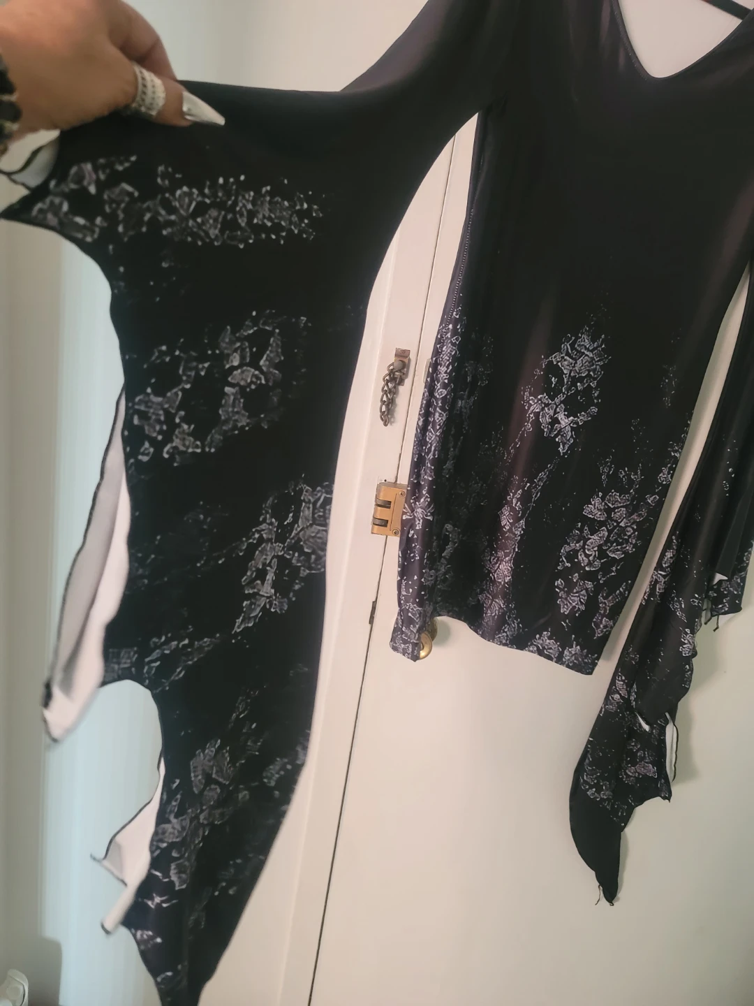 Blk Dress with Bat Sleeves L