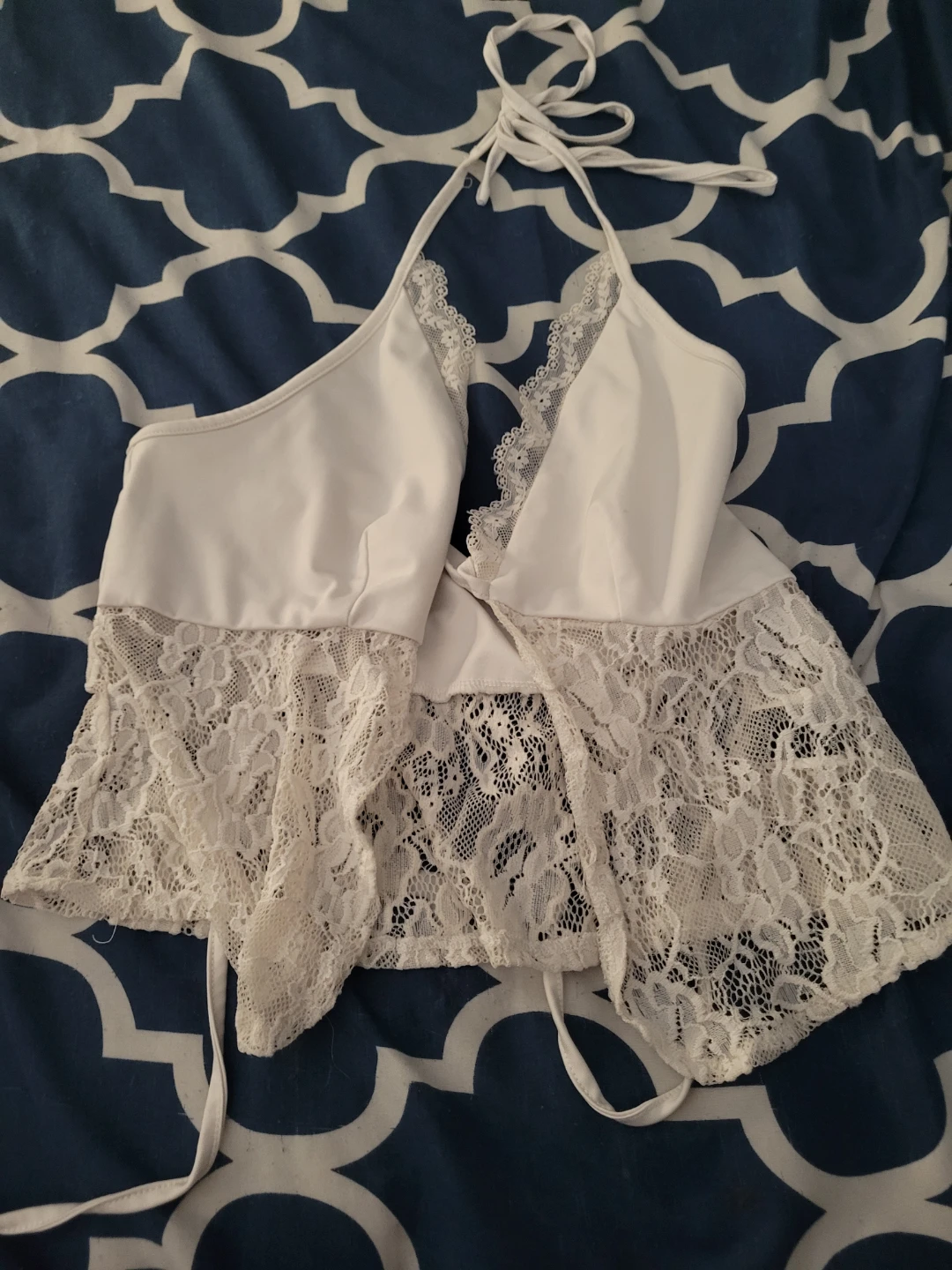 Stugaz White Lace Halter Top - photo 2