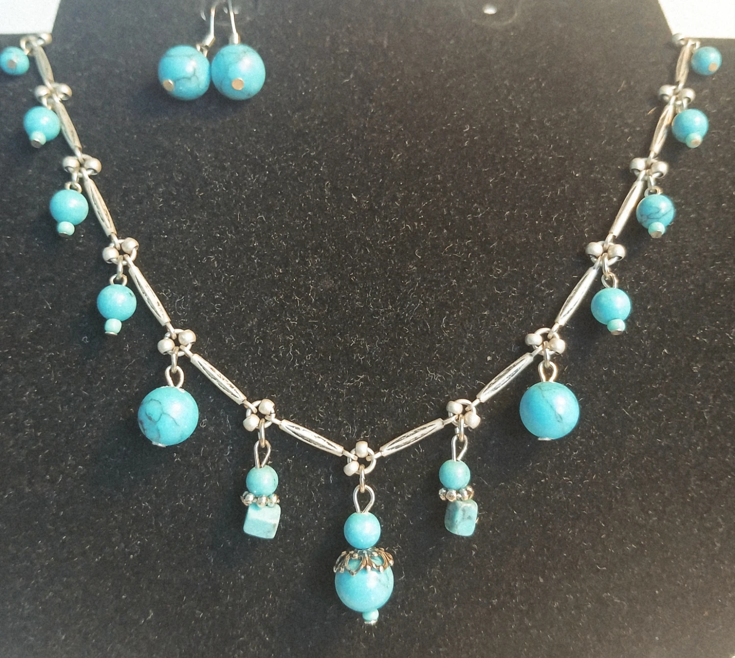 Reconstracted Turquoise Jewelry Set - photo 5
