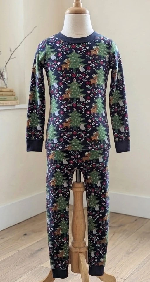 Childrens Christmas Print Pajama Set