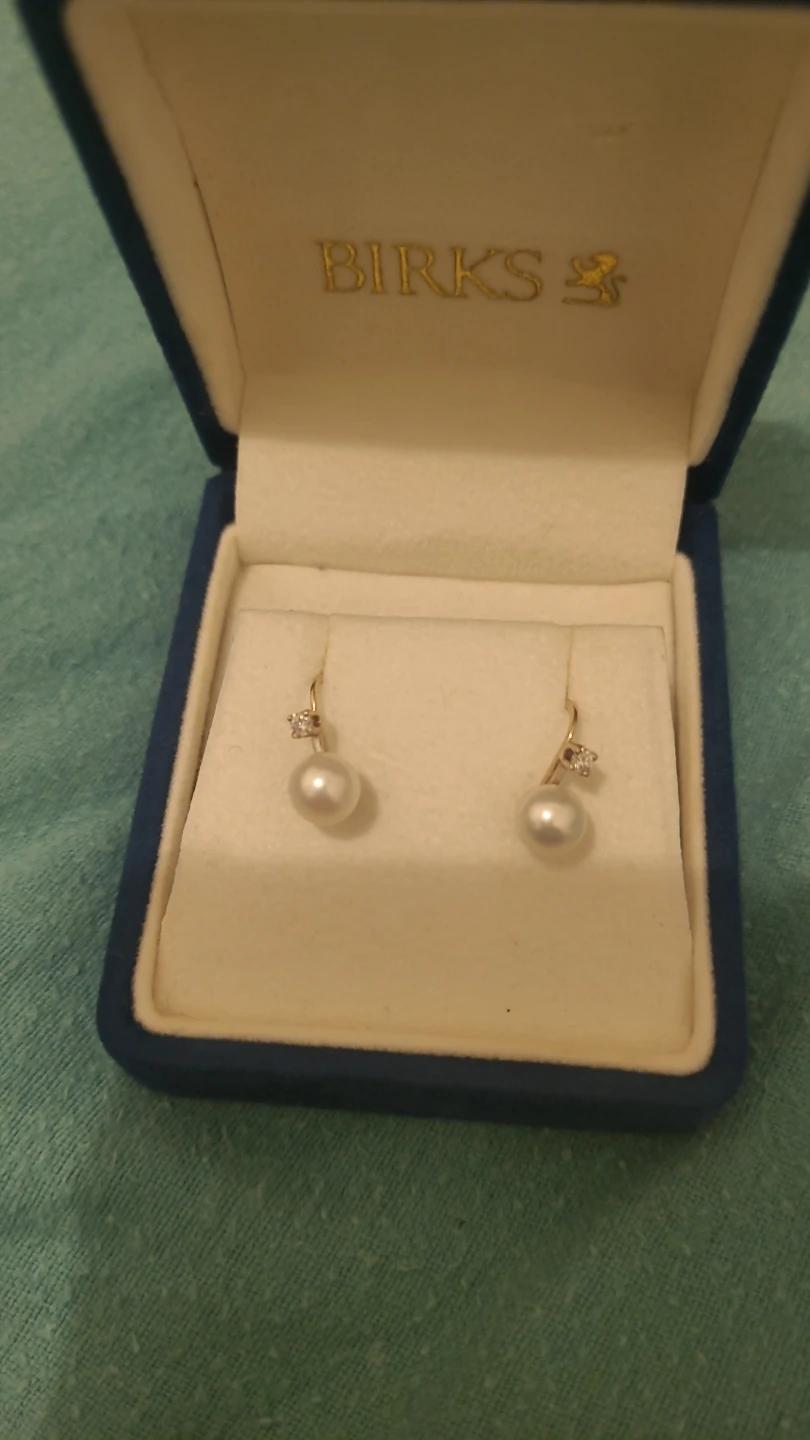 Birks Pearl and Diamond Earrings - photo 2