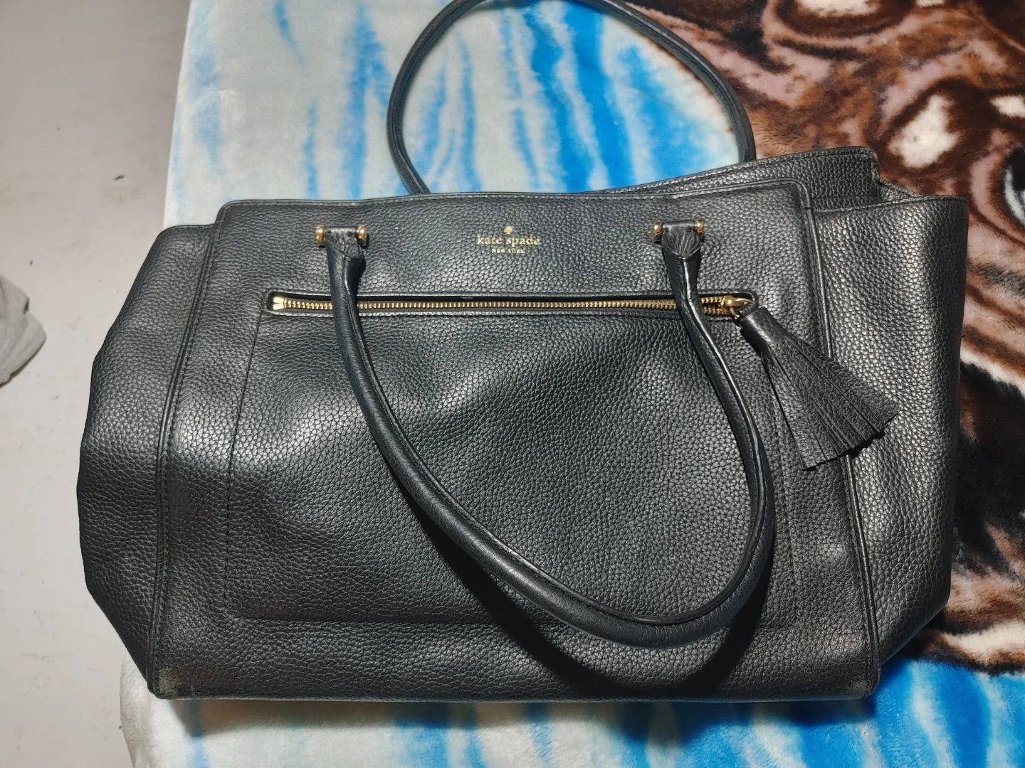 Kate Spade Black Leather Tote Bag