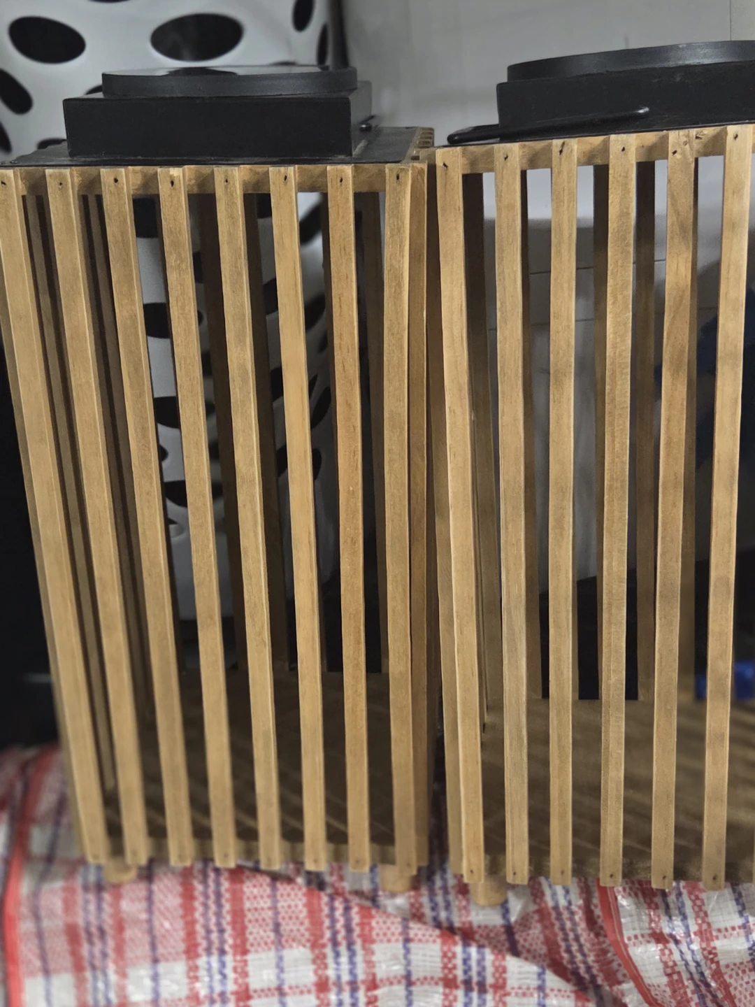 Two Wooden Slatted Outdoor Lanterns - photo 3