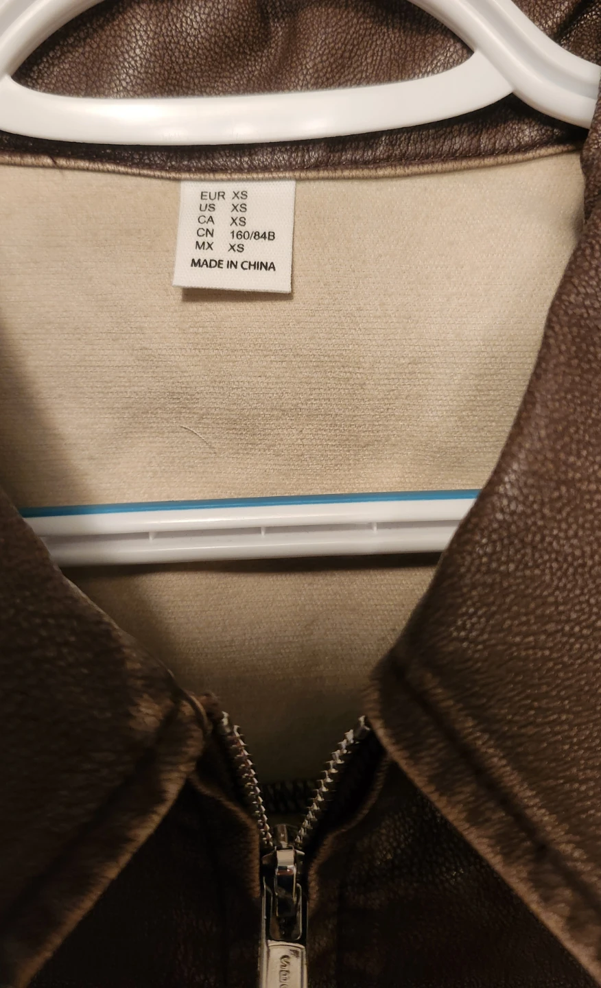 Brown Faux Leather Bomber Jacket - photo 2