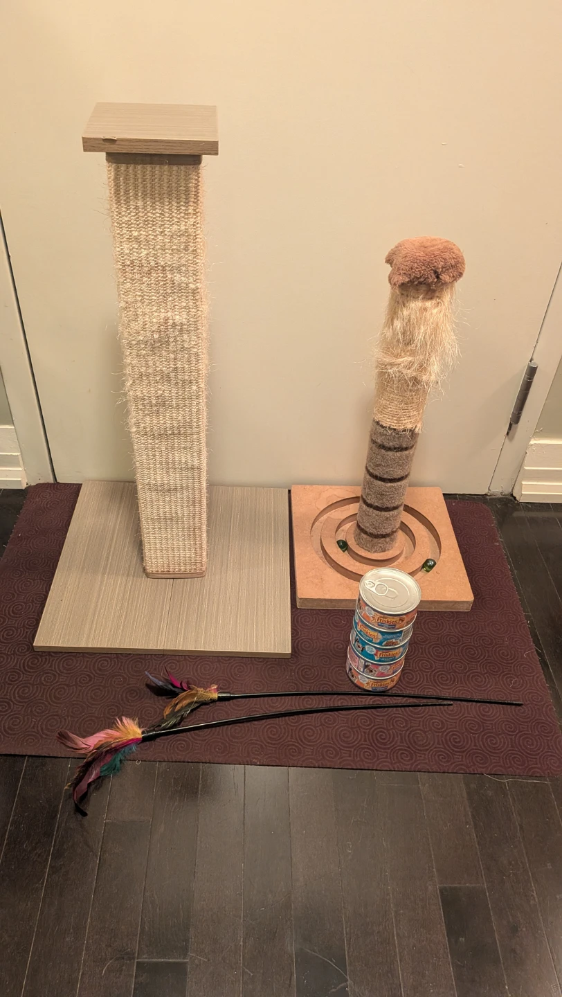 PP-PET Wooden Cat Tree, Scratching Posts, Food, Toys - photo 5