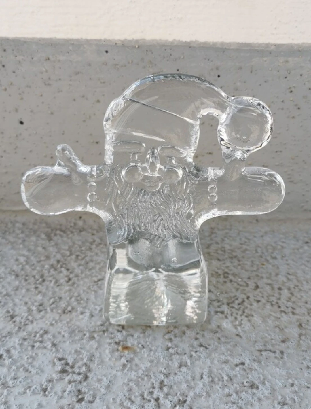 Vintage Kosta Boda Sweden Glass Santa Tealight Candle Holder - photo 5
