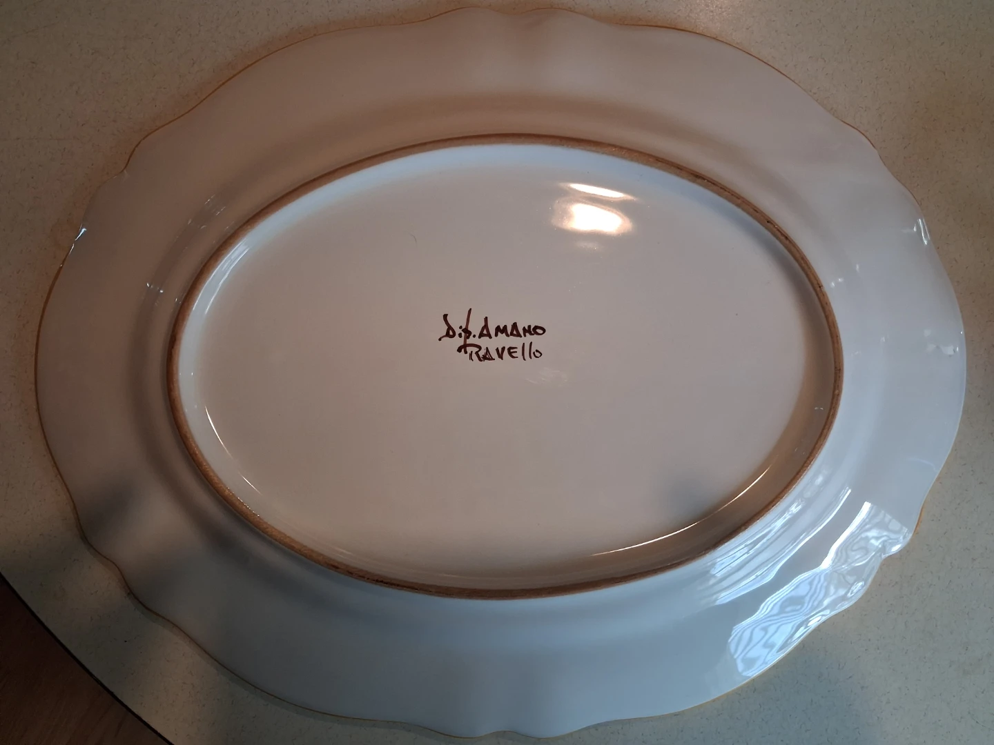 Ravello Italian Hand-Painted Ceramic Oval Serving Platter - photo 5