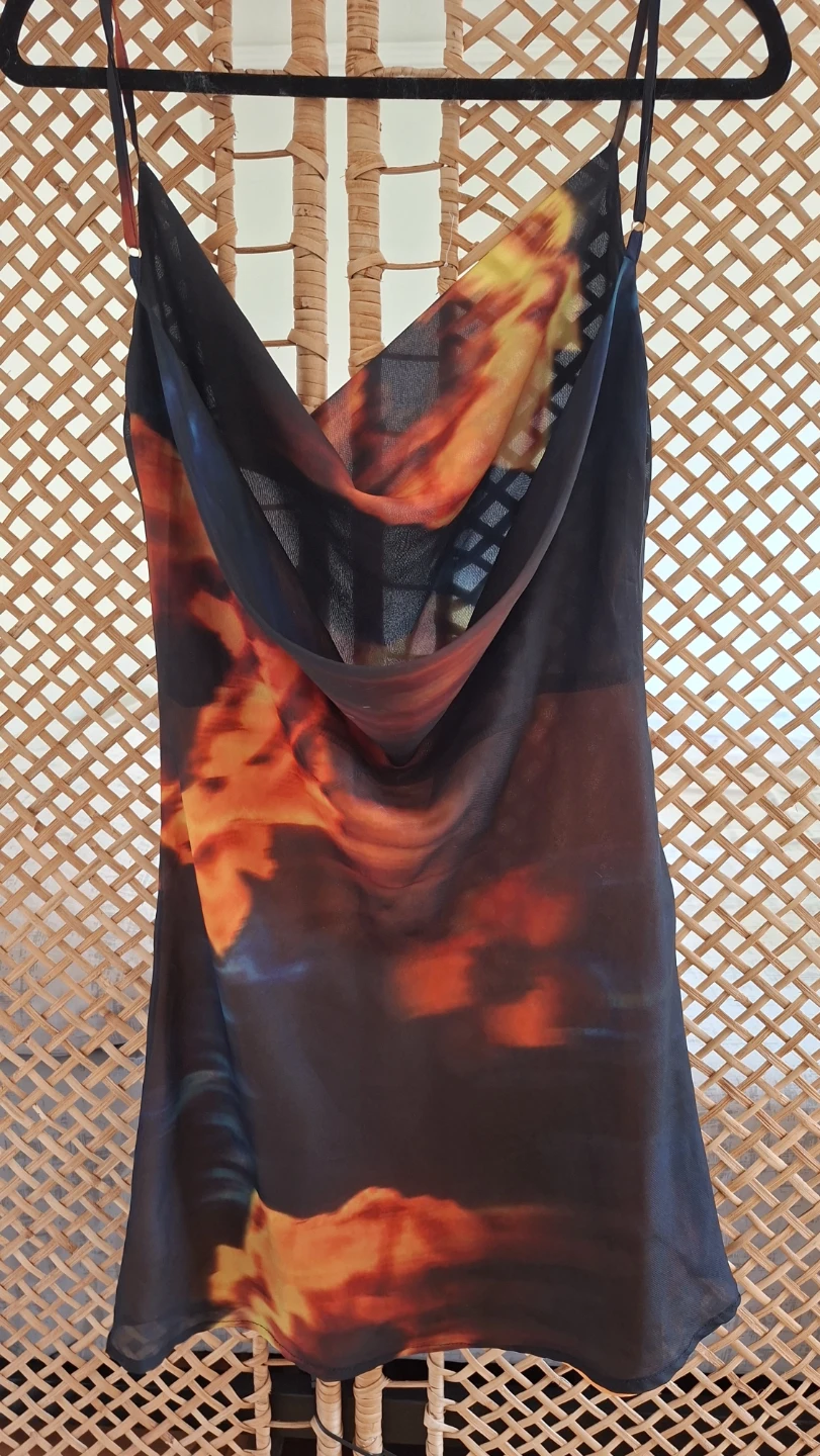 Meshki Cowl Neck Fire Print dress - photo 2